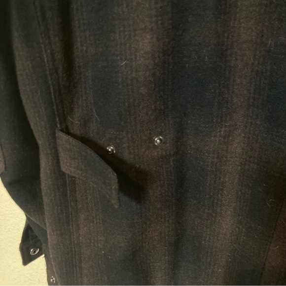 Michael Kors Alhambra Wool Hipster Jacket P Coat Plaid Tartan Black Green large - Picture 10 of 11